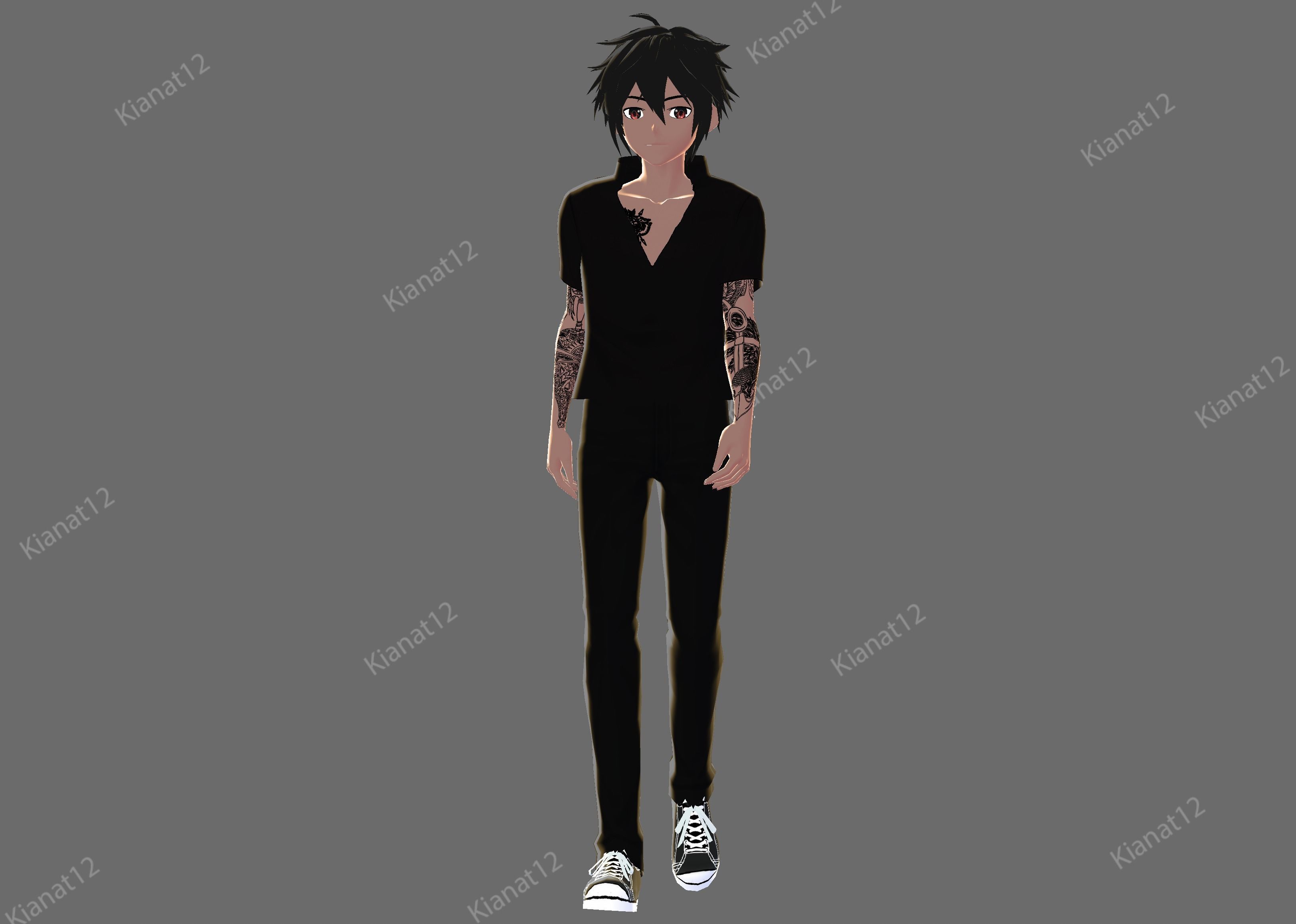 3d low poly male avatar for vrchat and for vtubing  Low-poly 3D model_5
