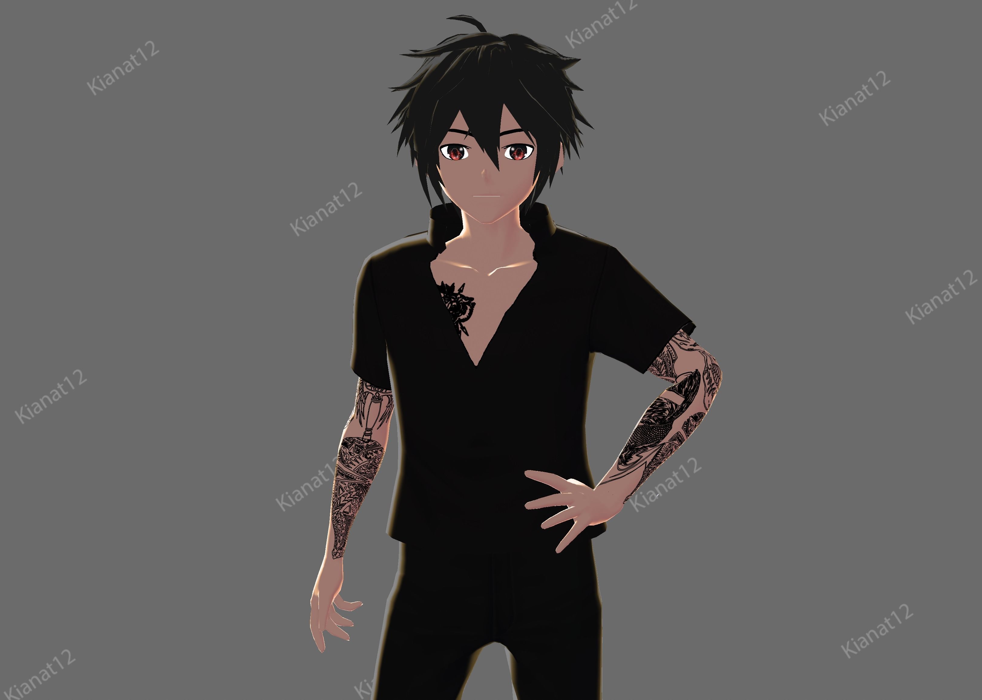 3d low poly male avatar for vrchat and for vtubing  Low-poly 3D model_13