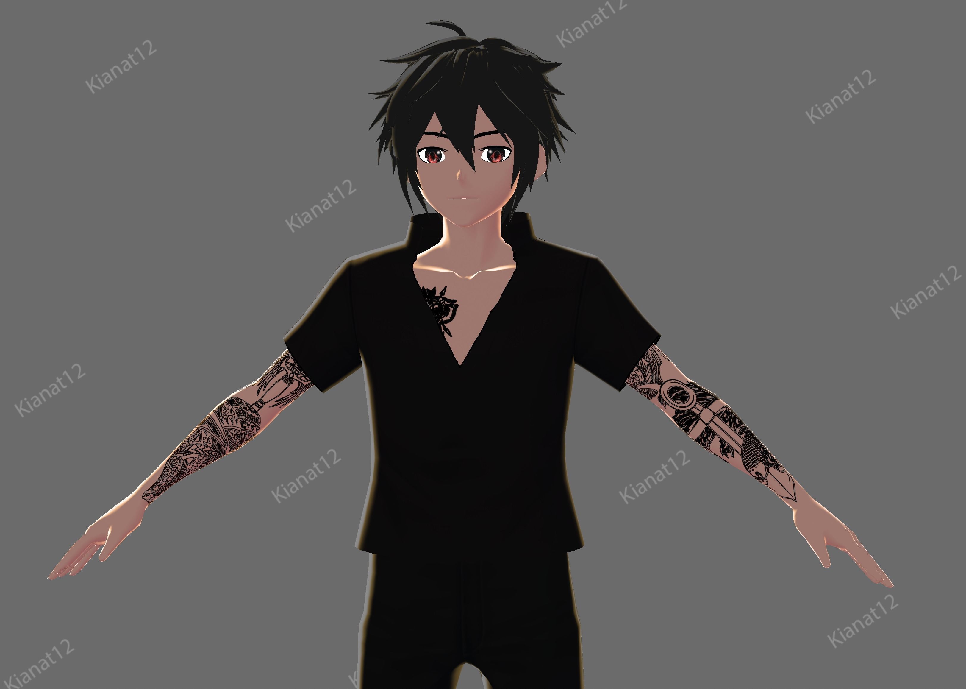 3d low poly male avatar for vrchat and for vtubing  Low-poly 3D model_2