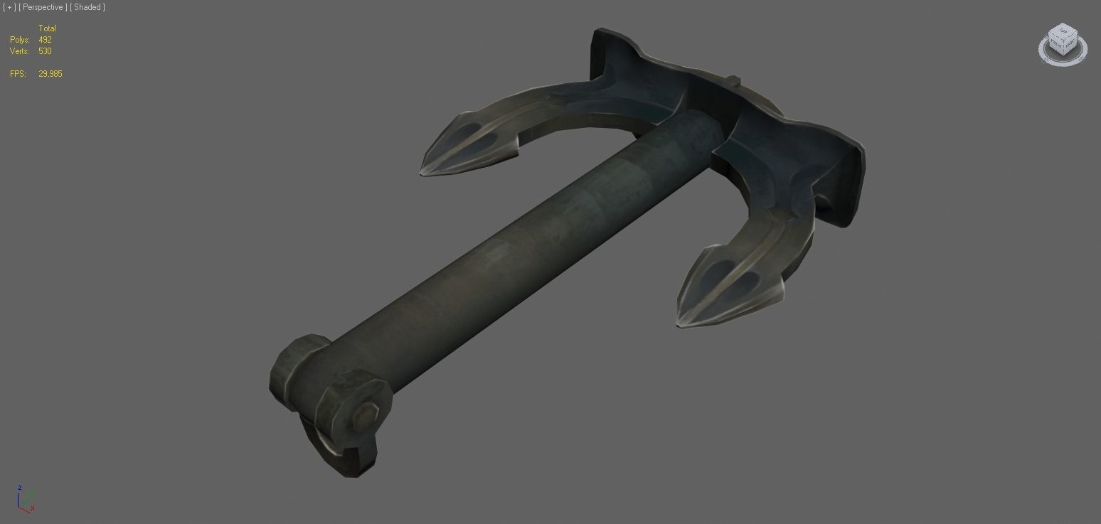 Anchor Lowpoly 3D model_10