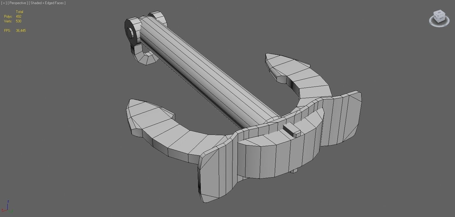Anchor Lowpoly 3D model_9