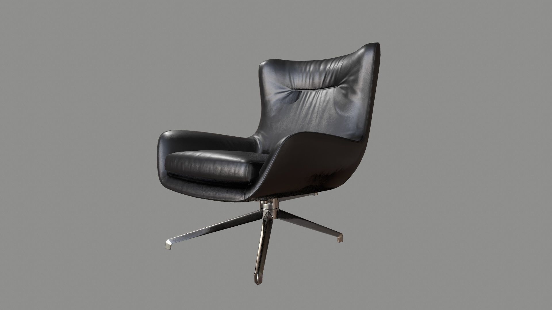 Armchair 02 PBR Low-poly 3D model_1