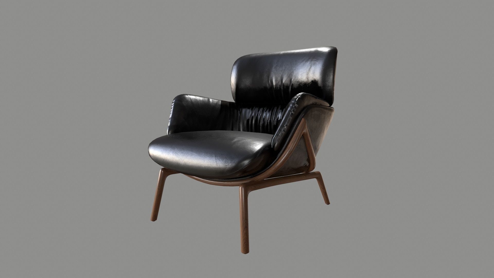 Armchair 03 PBR Low-poly 3D model_1