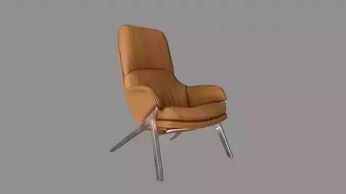 Armchair 07 PBR Low-poly 3D model