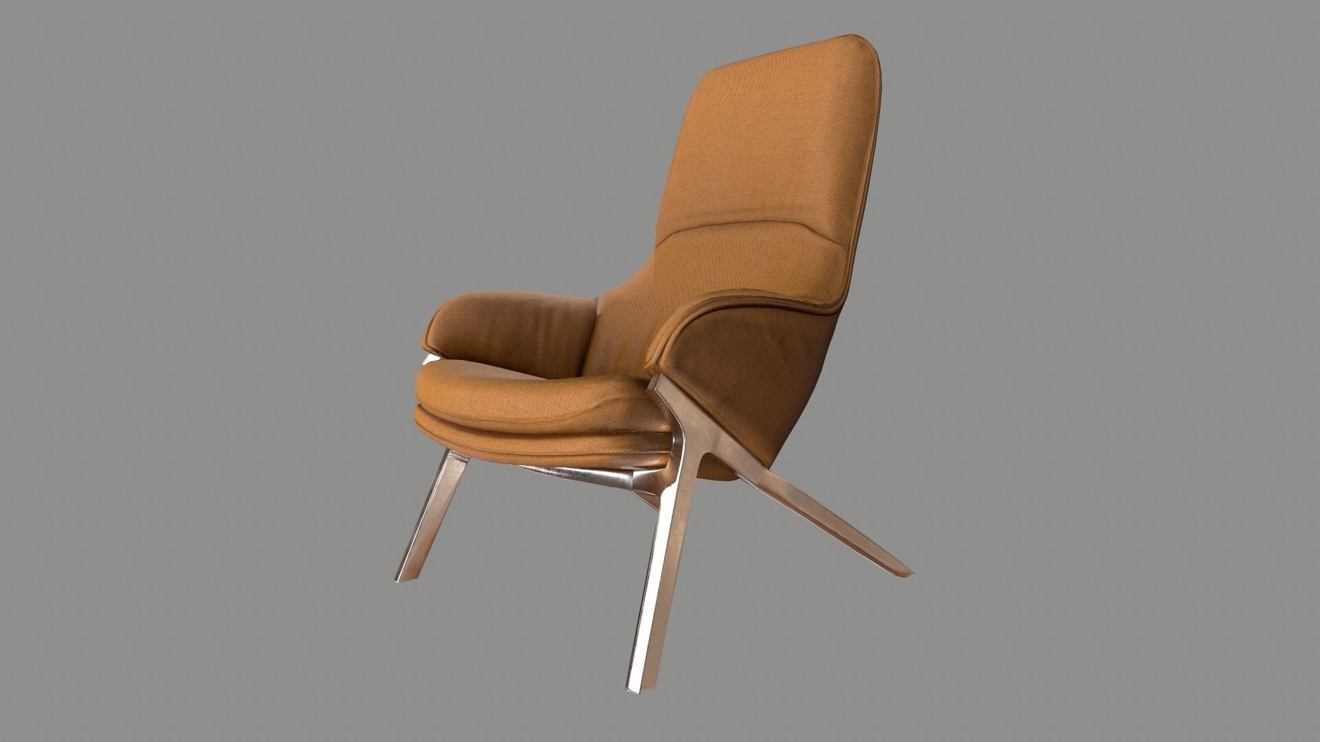 Armchair 07 PBR Low-poly 3D model_2