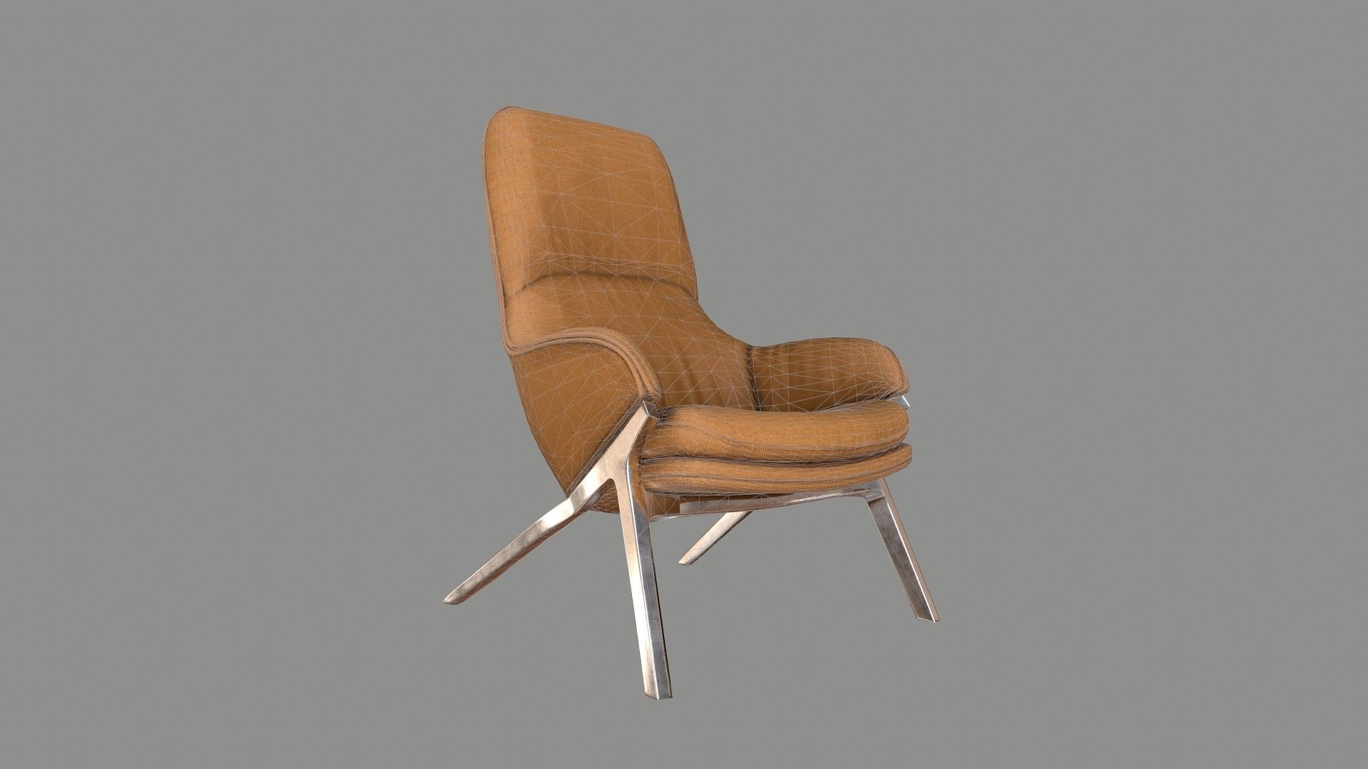 Armchair 07 PBR Low-poly 3D model_7