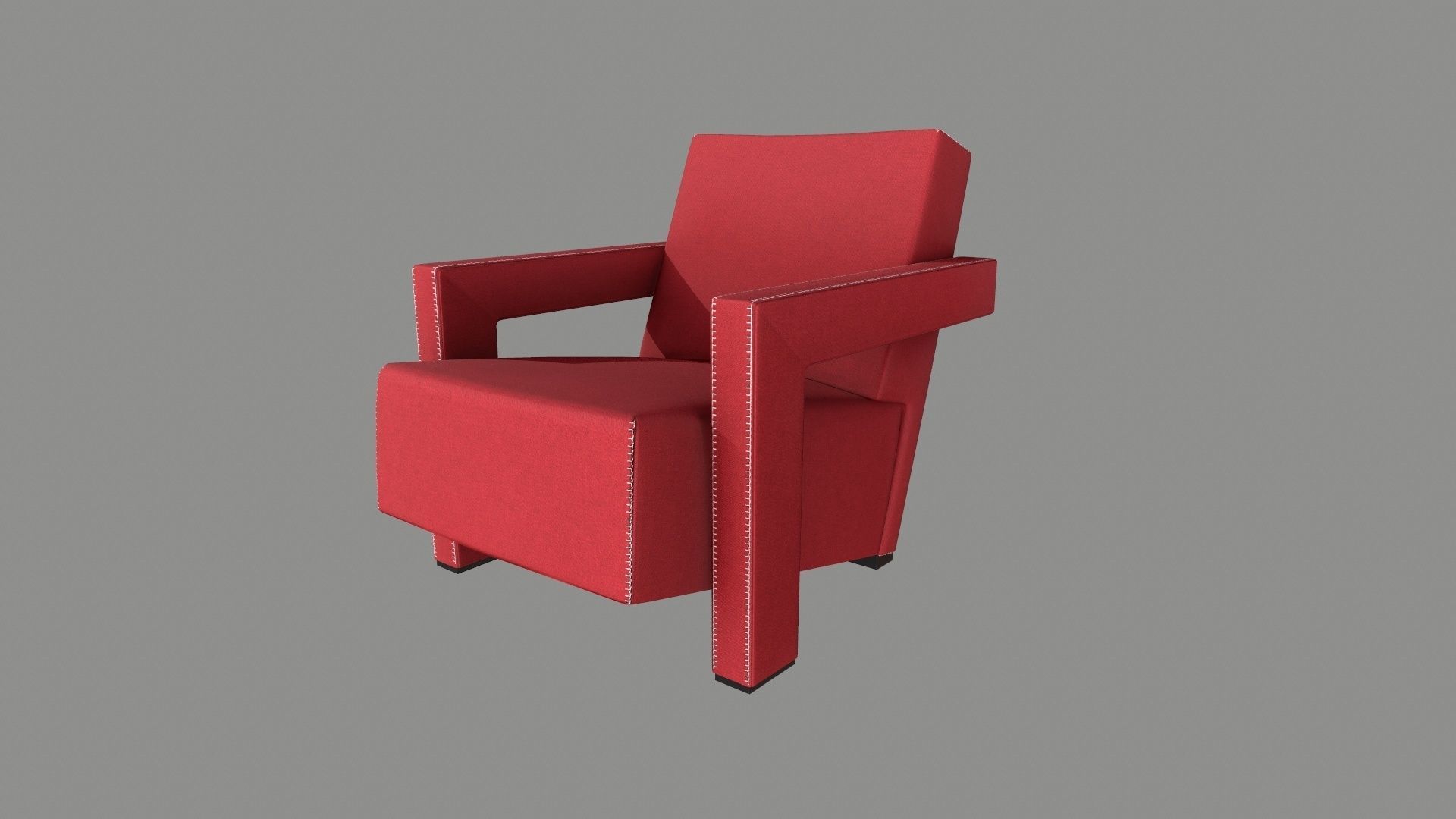 Armchair 09 PBR Low-poly 3D model_1