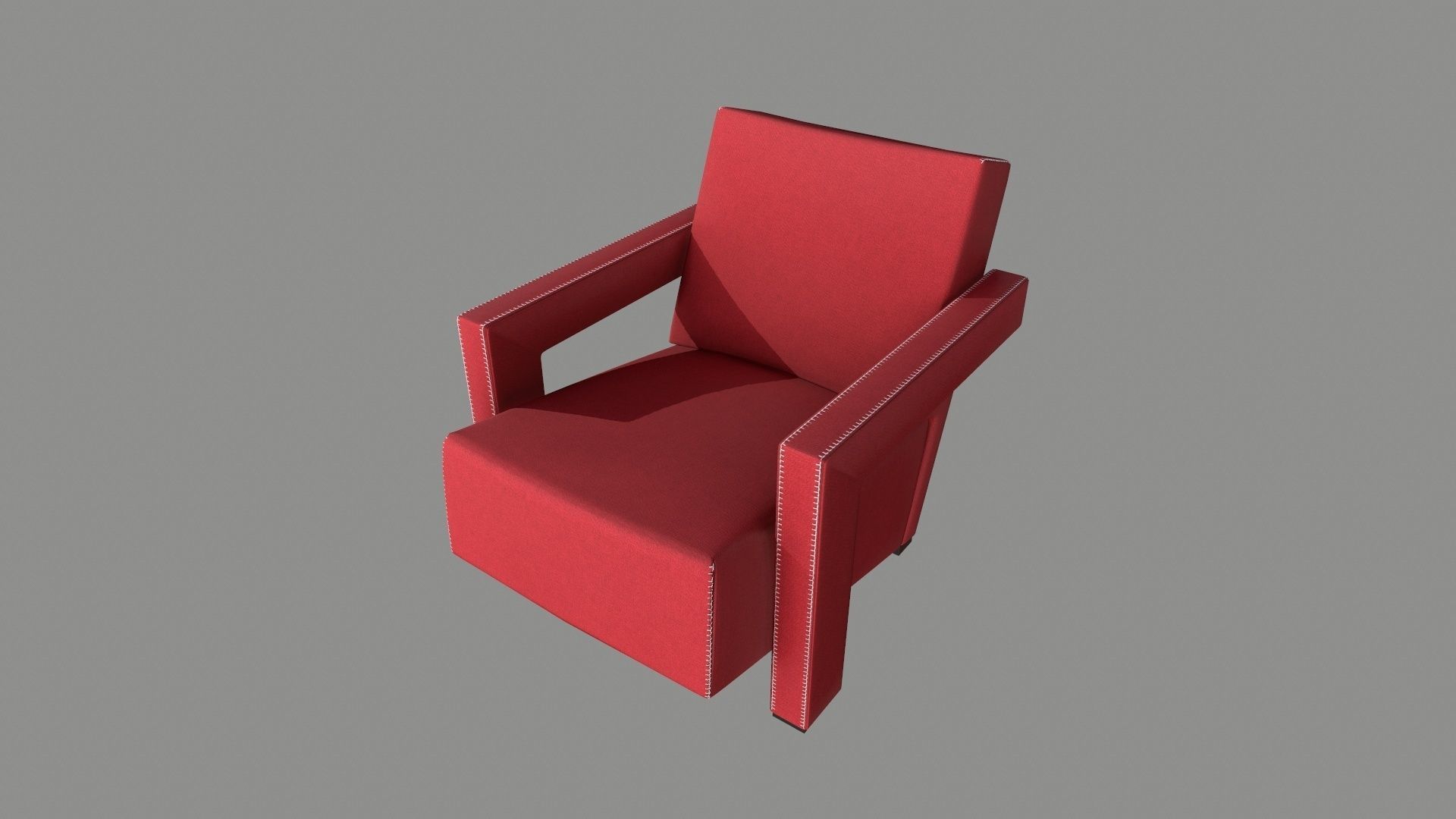 Armchair 09 PBR Low-poly 3D model_4