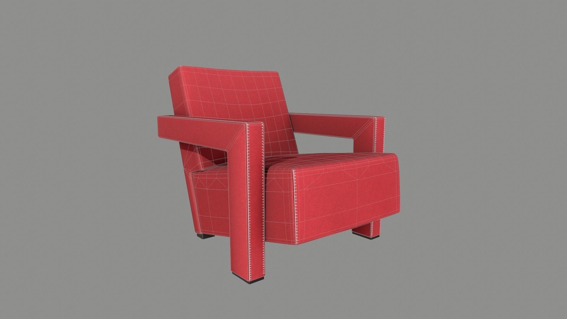 Armchair 09 PBR Low-poly 3D model_6