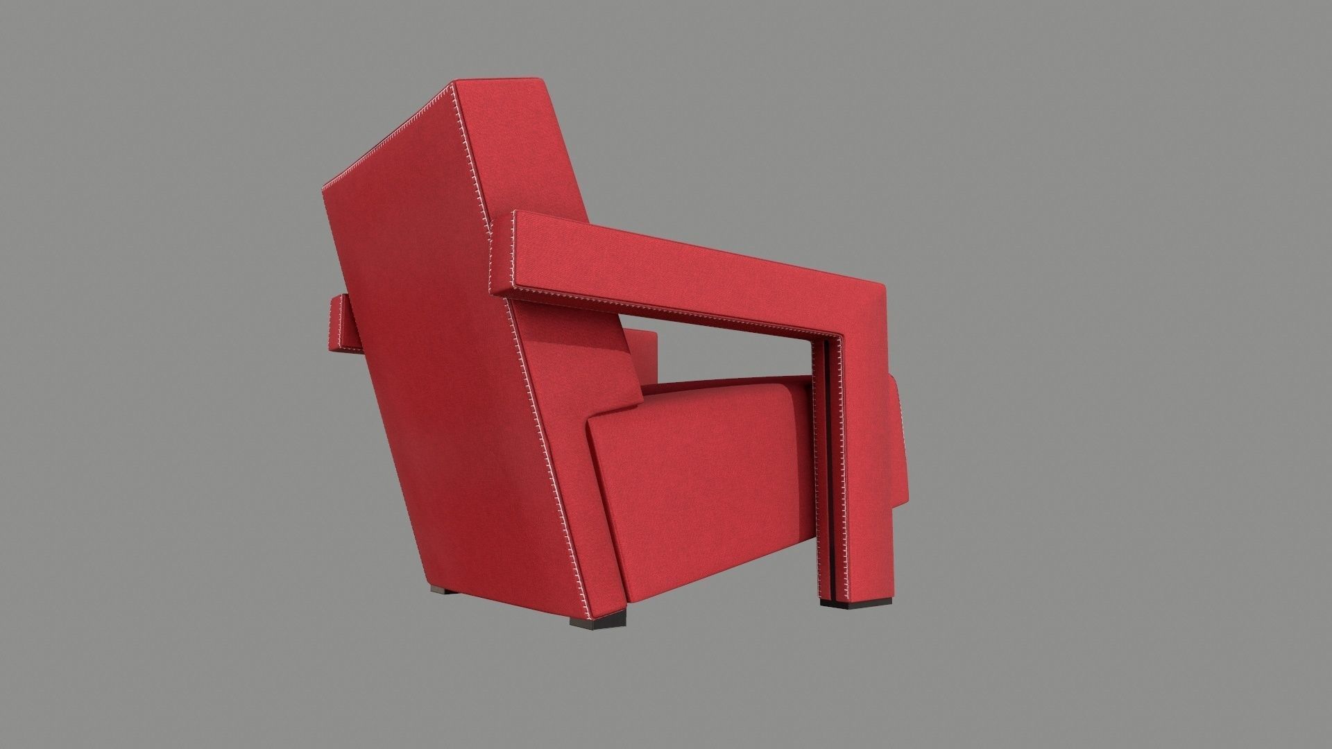 Armchair 09 PBR Low-poly 3D model_3