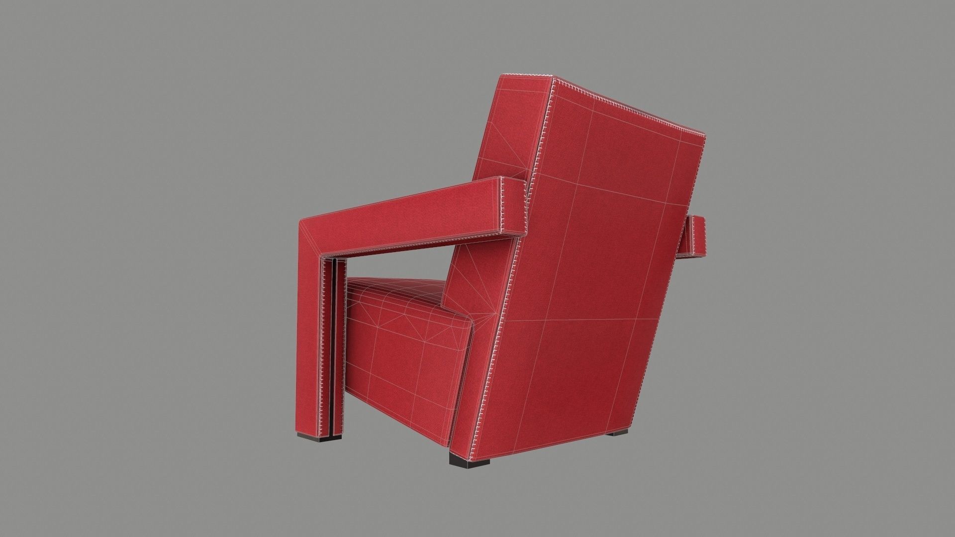 Armchair 09 PBR Low-poly 3D model_7