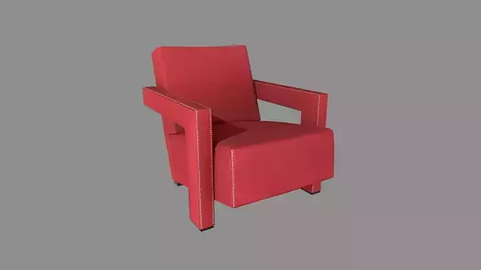 Armchair 09 PBR Low-poly 3D model