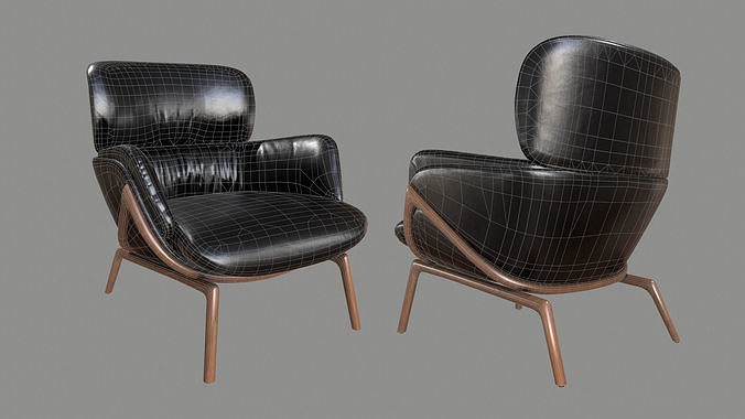 Collection of Armchairs PBR 3D Model Pack 7