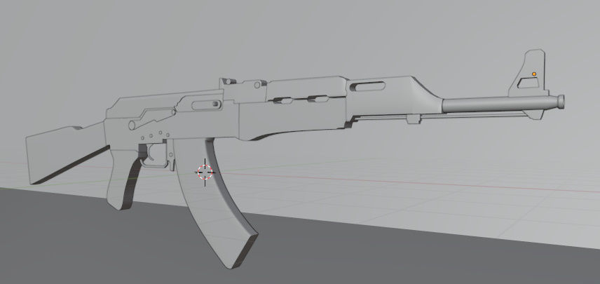 AK-47 rifle Low-poly 3D model_3