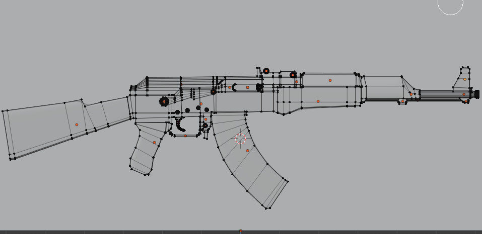AK-47 rifle Low-poly 3D model_5