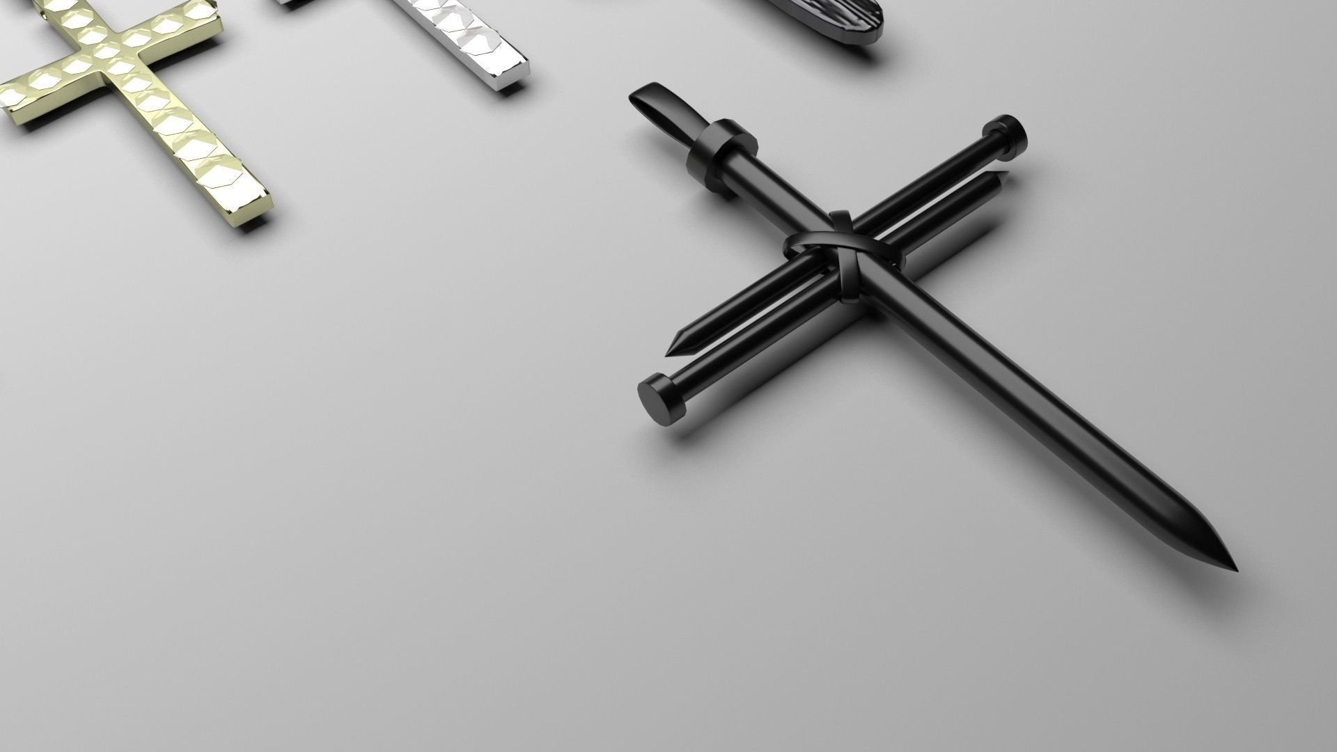 3D Print Ready Cross Pendants Set 3D print model_10