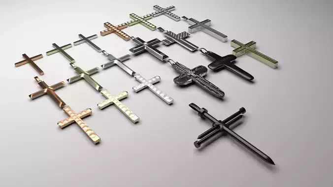 3D Print Ready Cross Pendants Set 3D print model