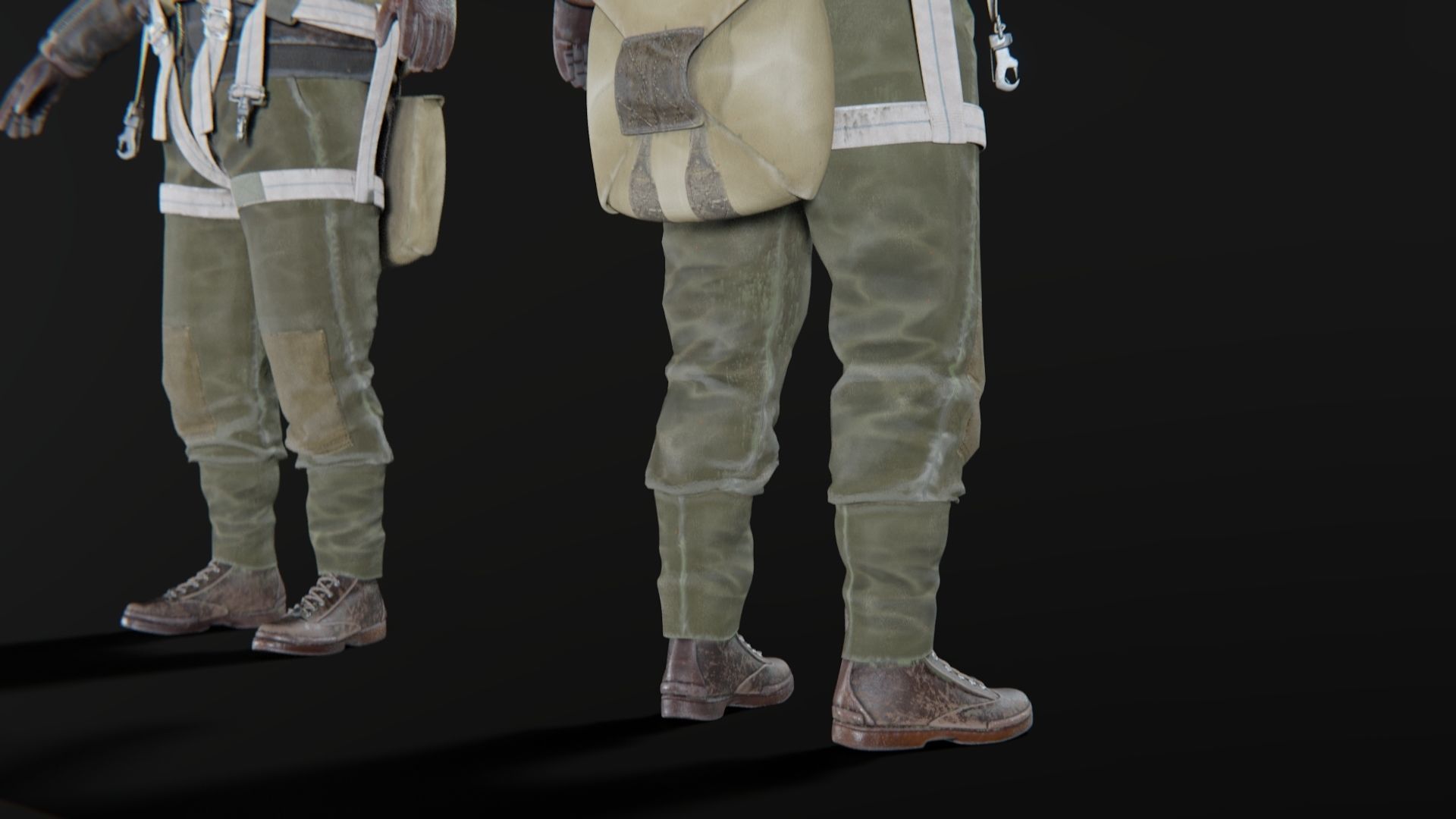 SOLDIER WWII USA Pilot Rigged 3D model_11
