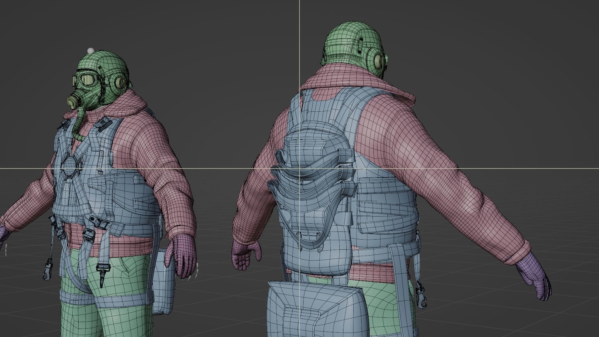 SOLDIER WWII USA Pilot Rigged 3D model_23