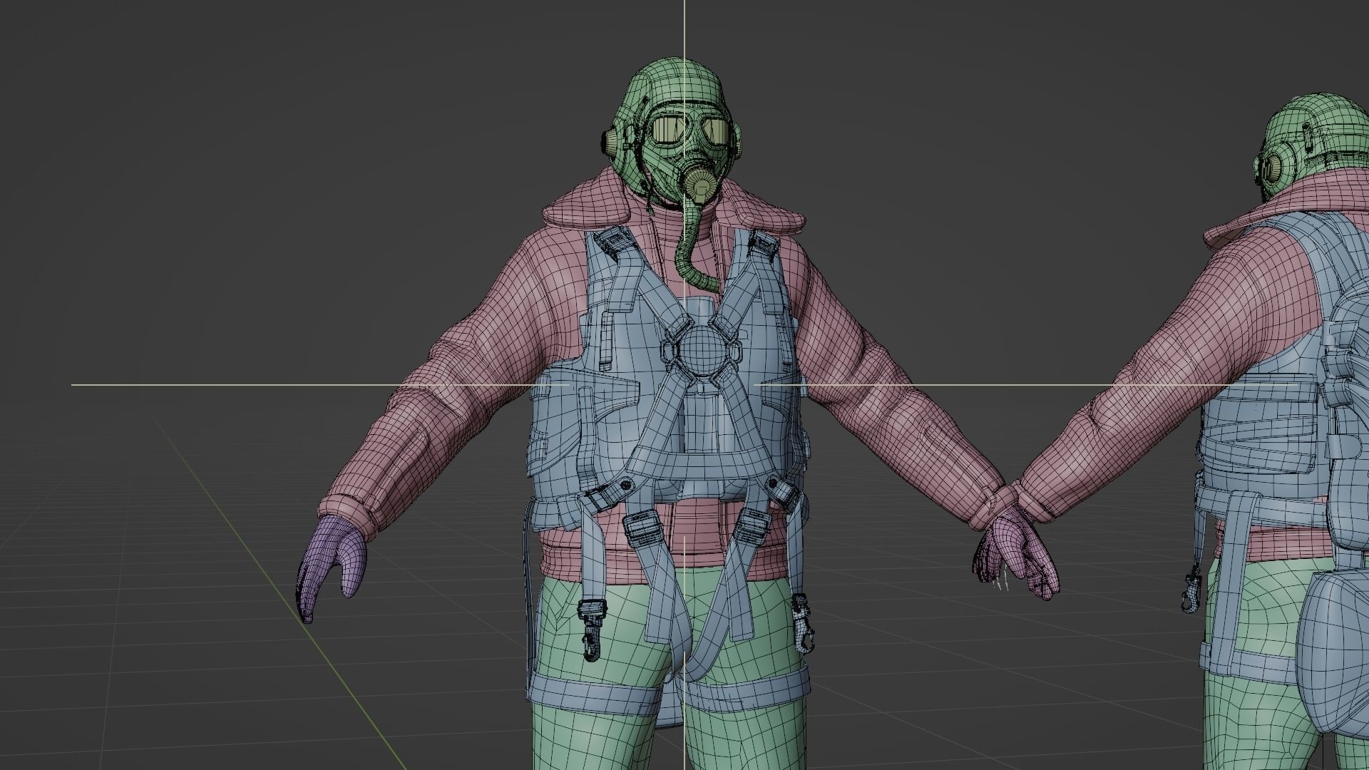 SOLDIER WWII USA Pilot Rigged 3D model_20