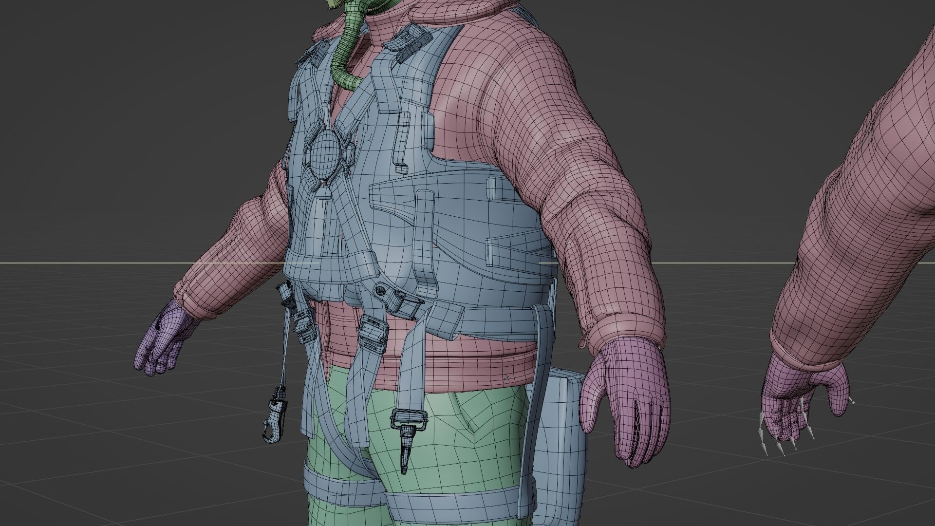 SOLDIER WWII USA Pilot Rigged 3D model_22