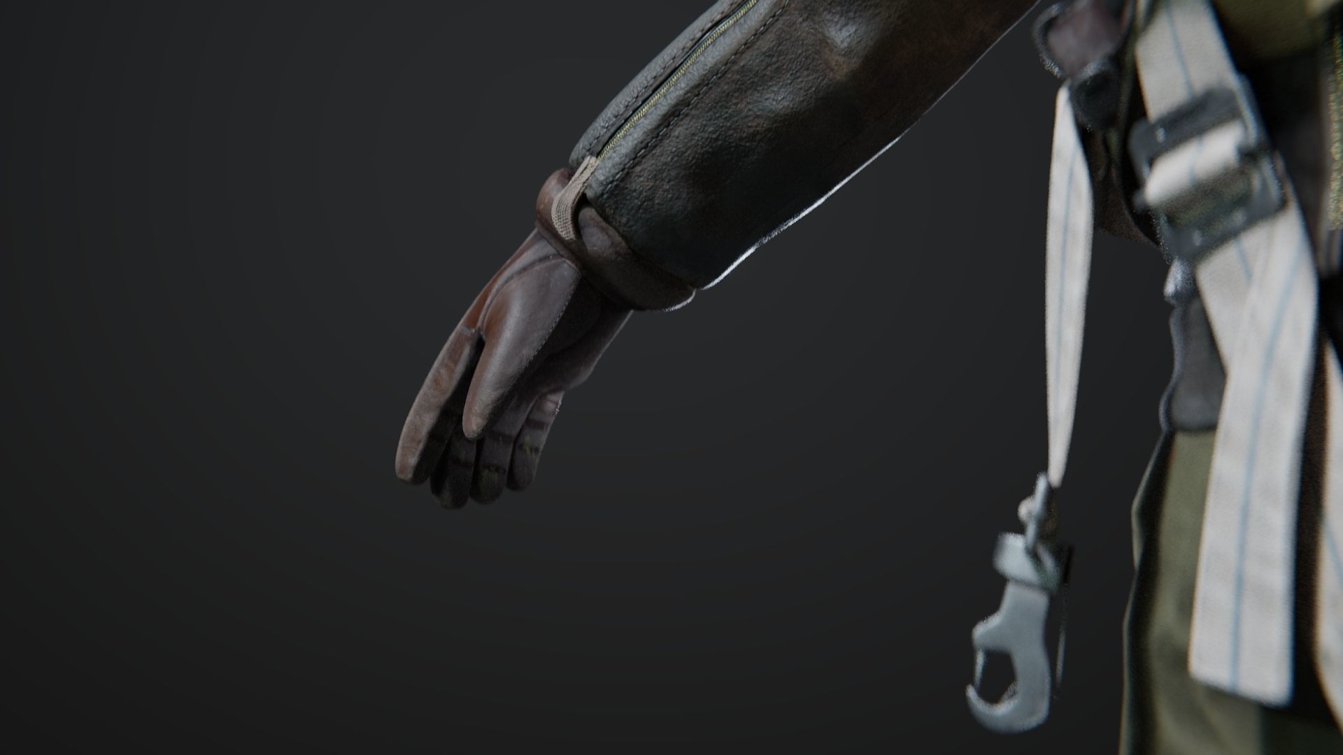 SOLDIER WWII USA Pilot Rigged 3D model_15