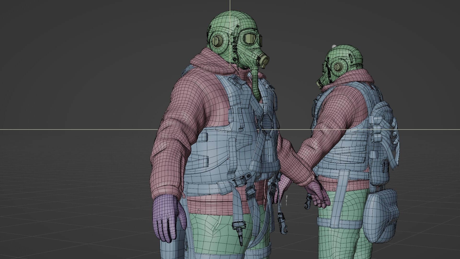SOLDIER WWII USA Pilot Rigged 3D model_21