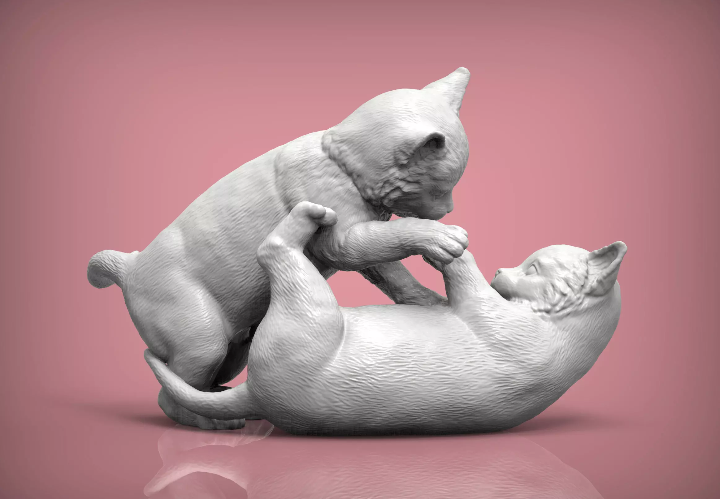 Kittens play 3D print model