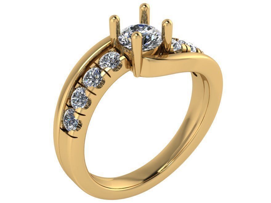 Hug Diamond Ring 1052 3D print model_1