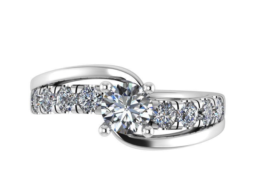 Hug Diamond Ring 1052 3D print model_2