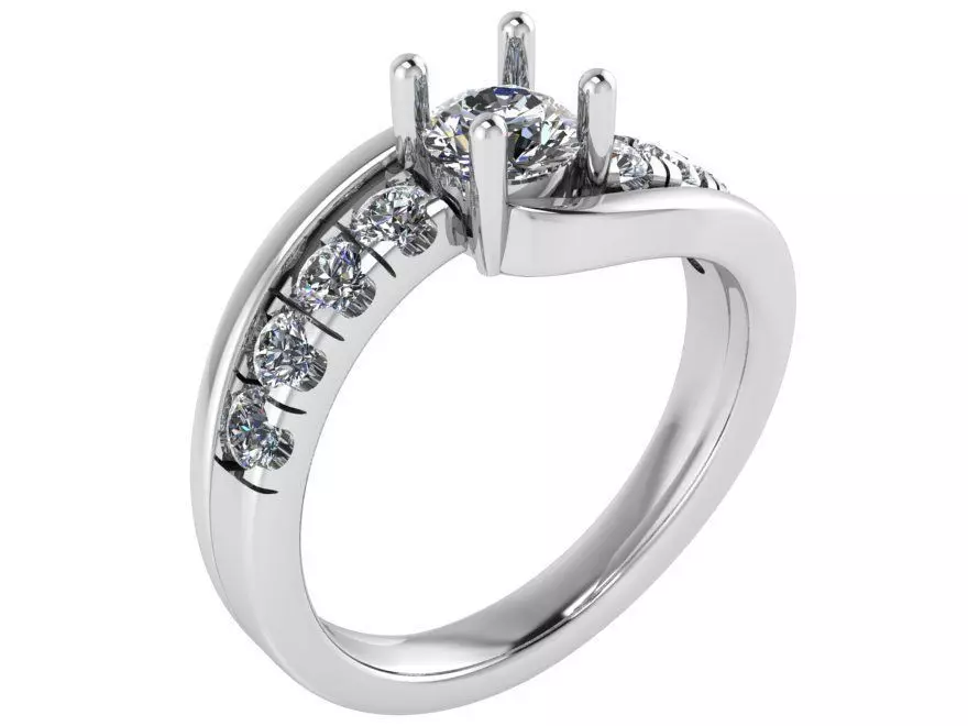 Hug Diamond Ring 1052 3D print model_0