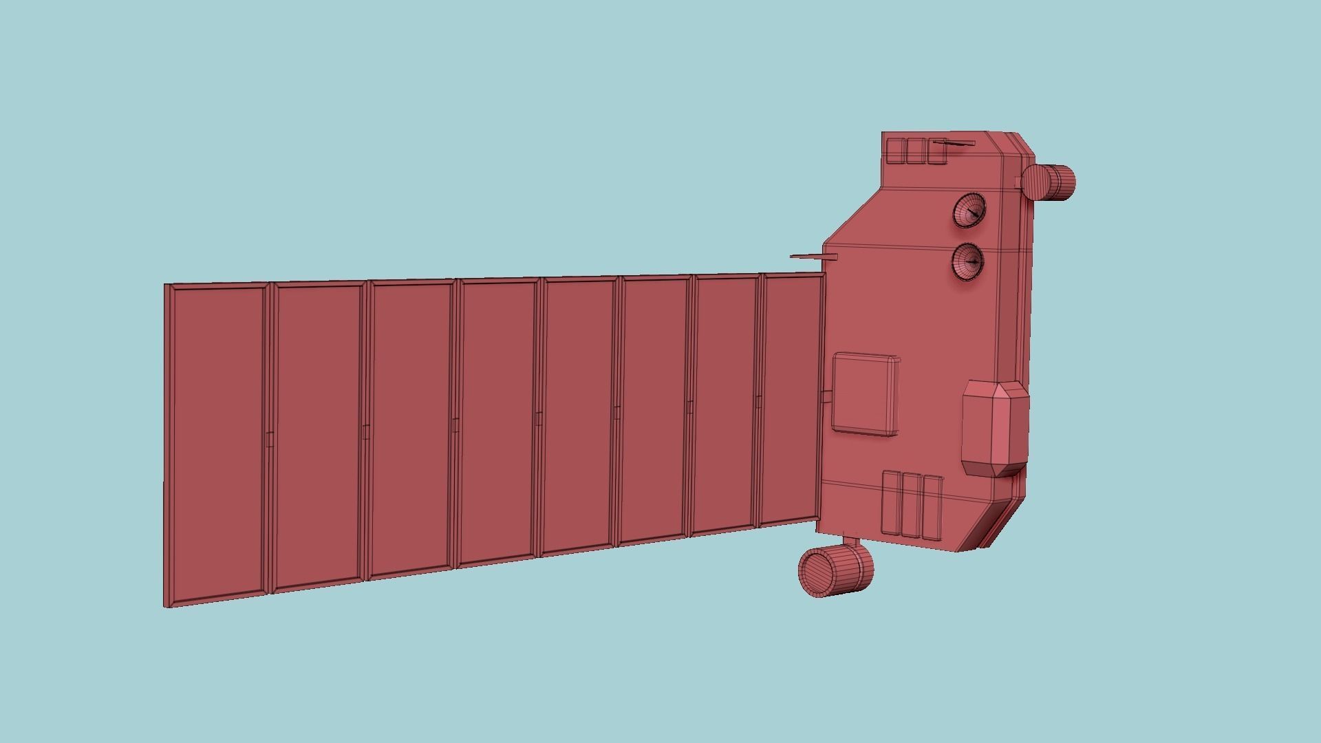 Satellite B06 Black Steel - SciFi Space Design Low-poly 3D model_16