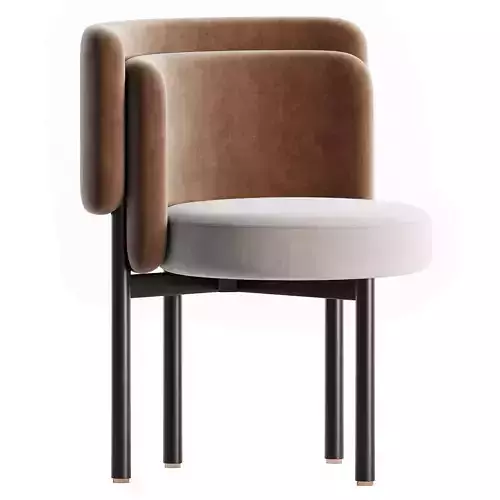 Luxury valvet dining chair 3D model