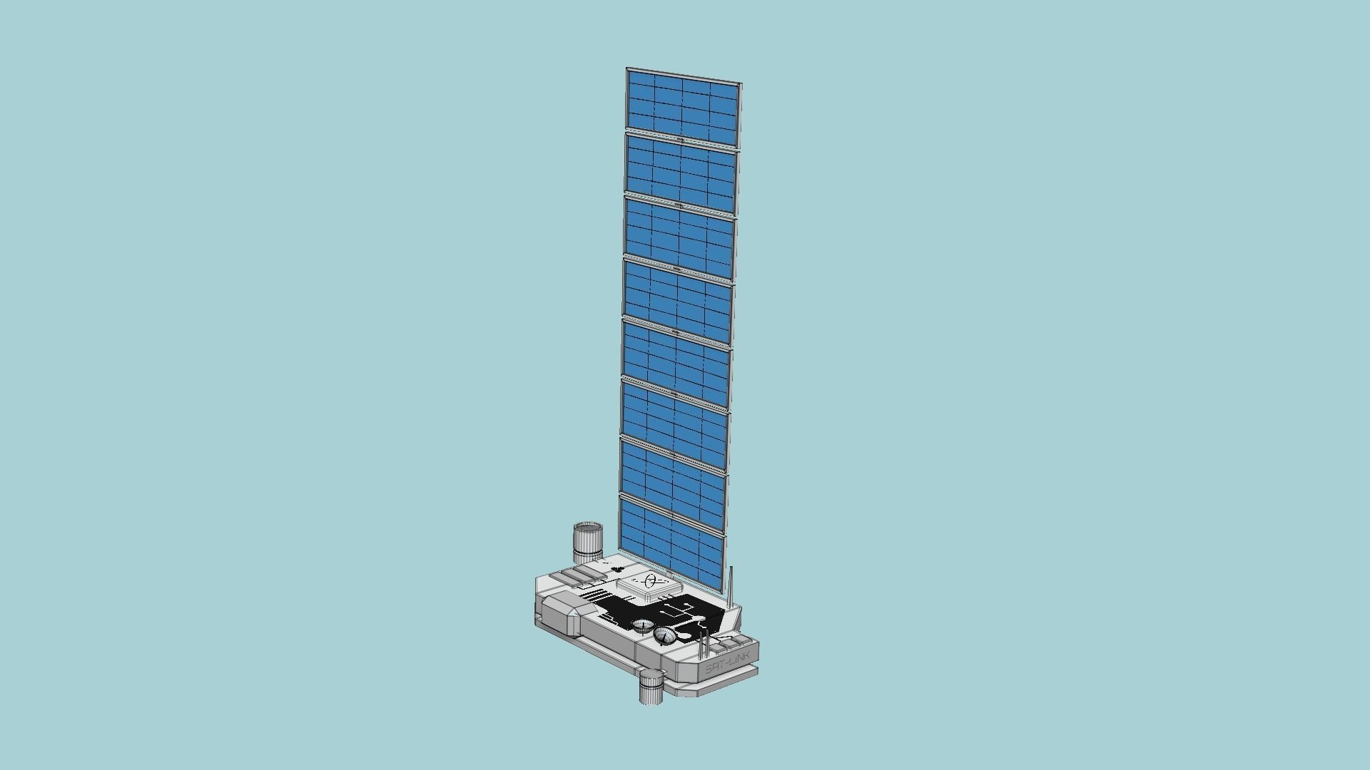 Satellite B08 Aluminum - SciFi Space Design Low-poly 3D model_6