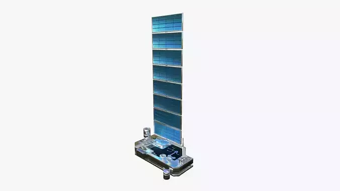 Satellite B08 Aluminum - SciFi Space Design Low-poly 3D model