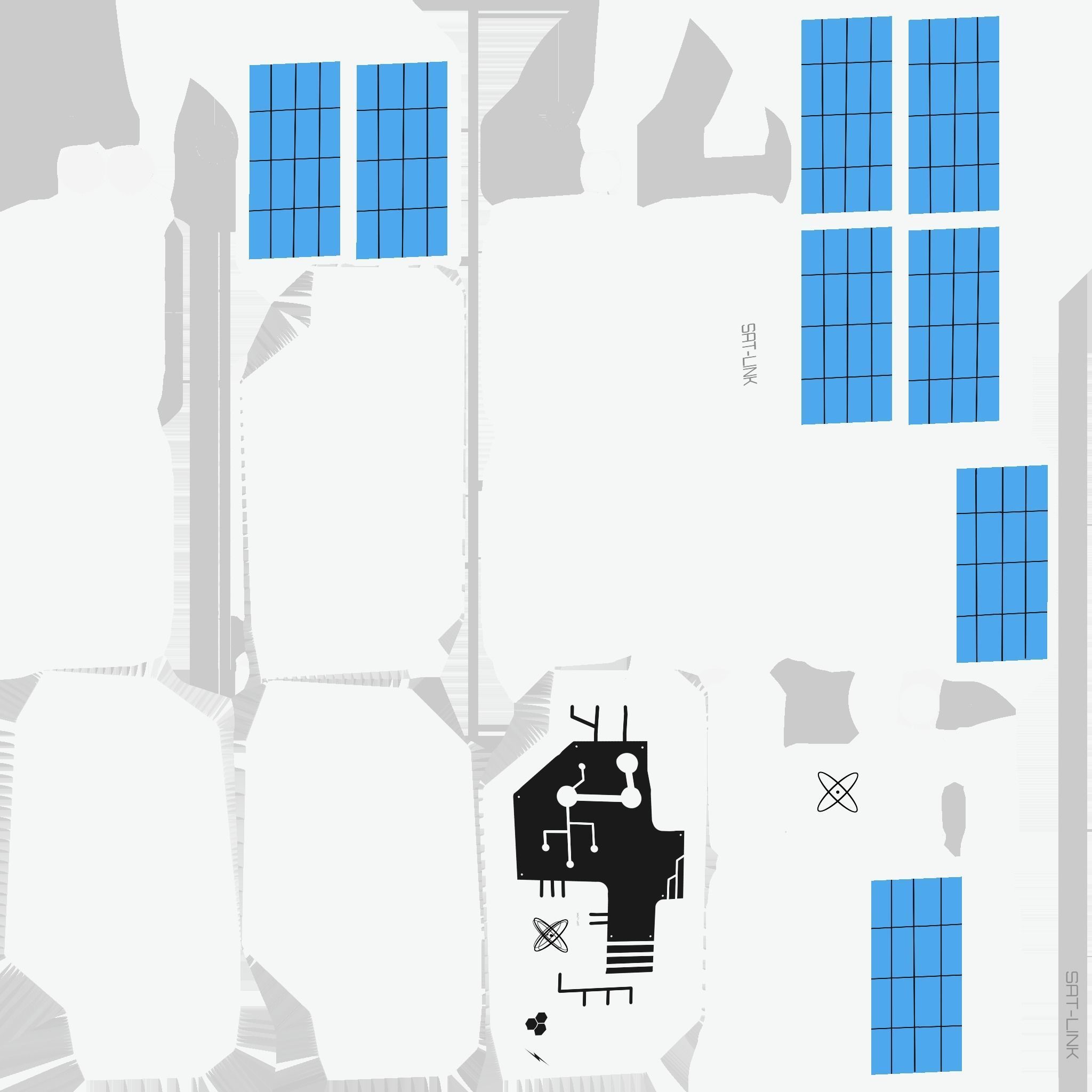 Satellite B08 Aluminum - SciFi Space Design Low-poly 3D model_19