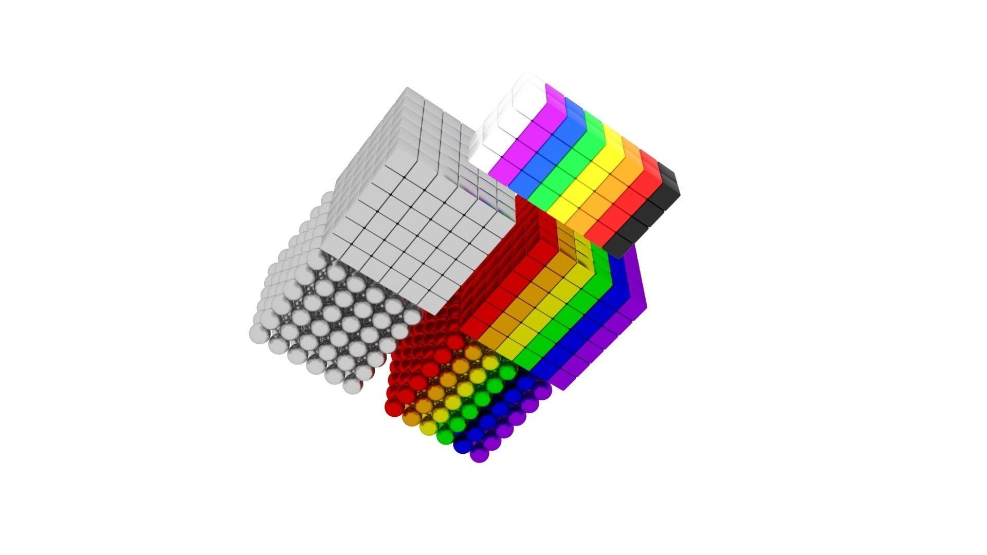 3D Print Ready Magnetic Balls and Cubes For Children As Toy 3D print model_6