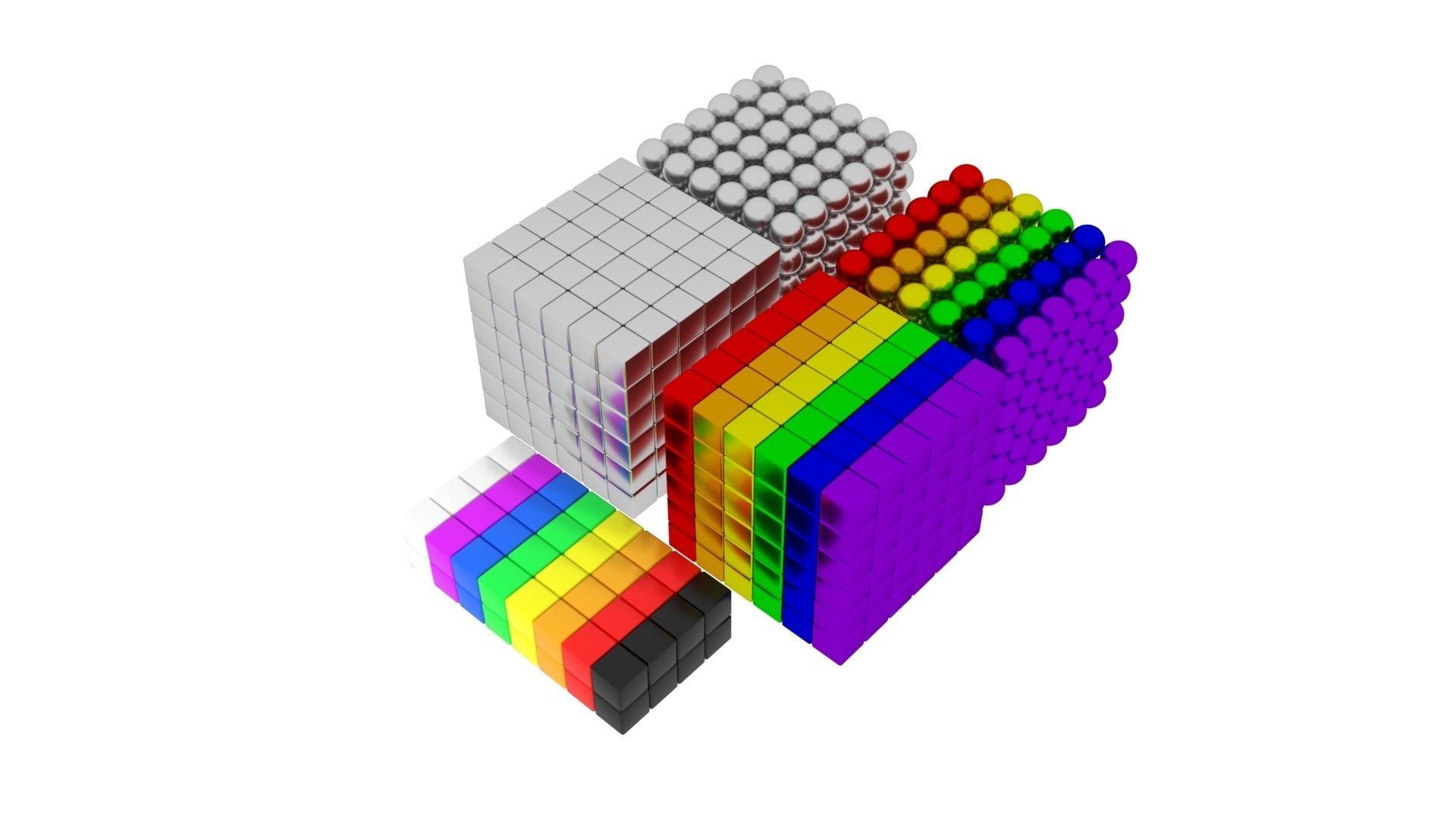 3D Print Ready Magnetic Balls and Cubes For Children As Toy 3D print model_4