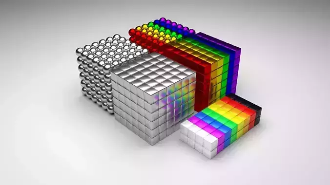 3D Print Ready Magnetic Balls and Cubes For Children As Toy 3D print model