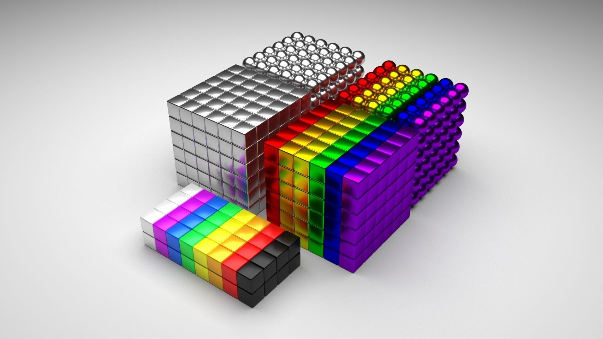 3D Print Ready Magnetic Balls and Cubes For Children As Toy 3D print model_1