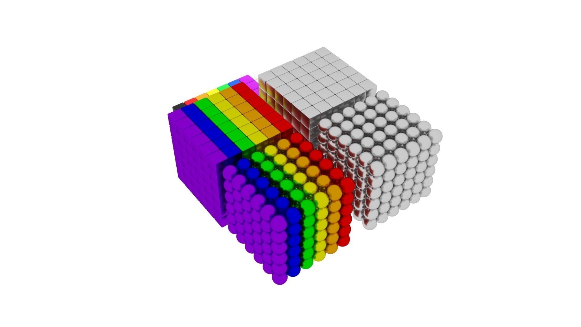 3D Print Ready Magnetic Balls and Cubes For Children As Toy 3D print model_5