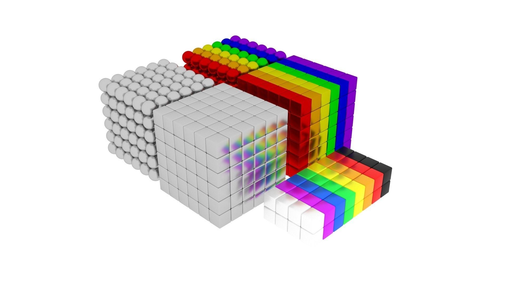 3D Print Ready Magnetic Balls and Cubes For Children As Toy 3D print model_3