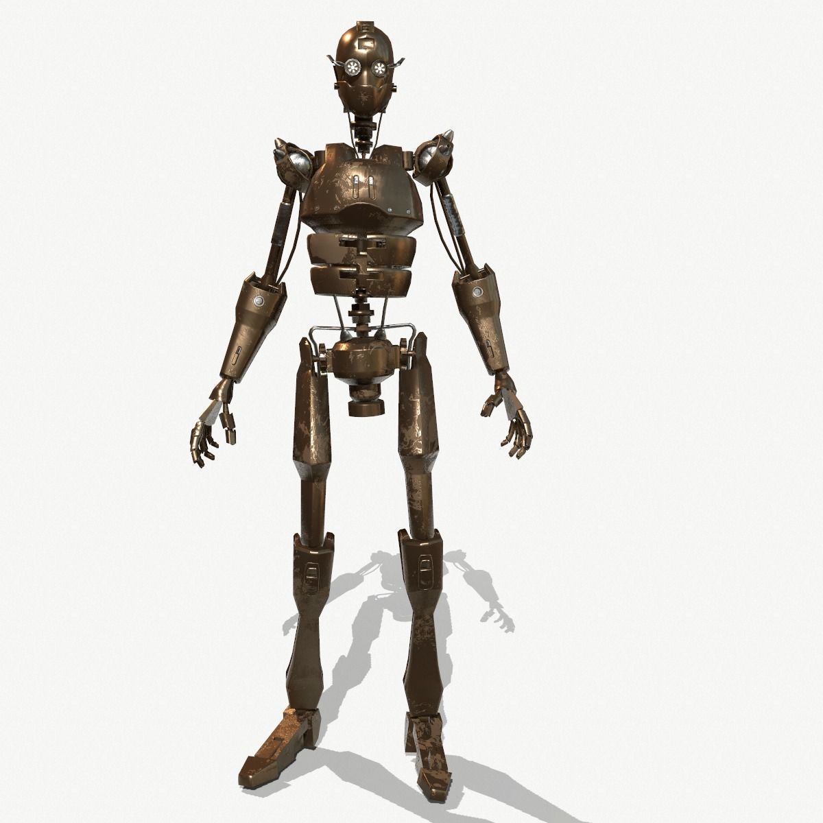 Steampunk Robot Low-poly 3D model_16