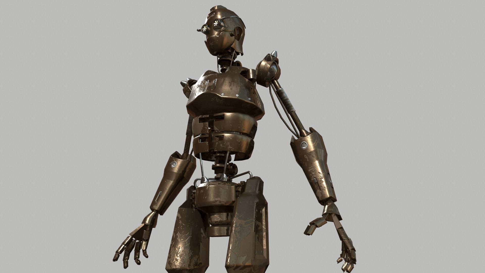 Steampunk Robot Low-poly 3D model_8