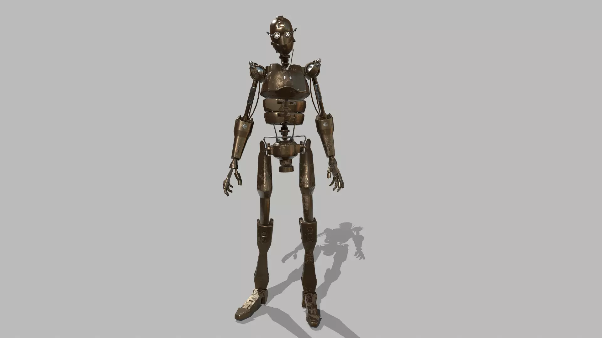 Steampunk Robot Low-poly 3D model_0