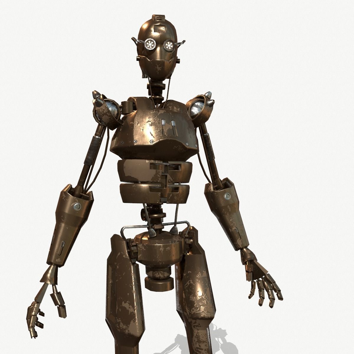 Steampunk Robot Low-poly 3D model_17