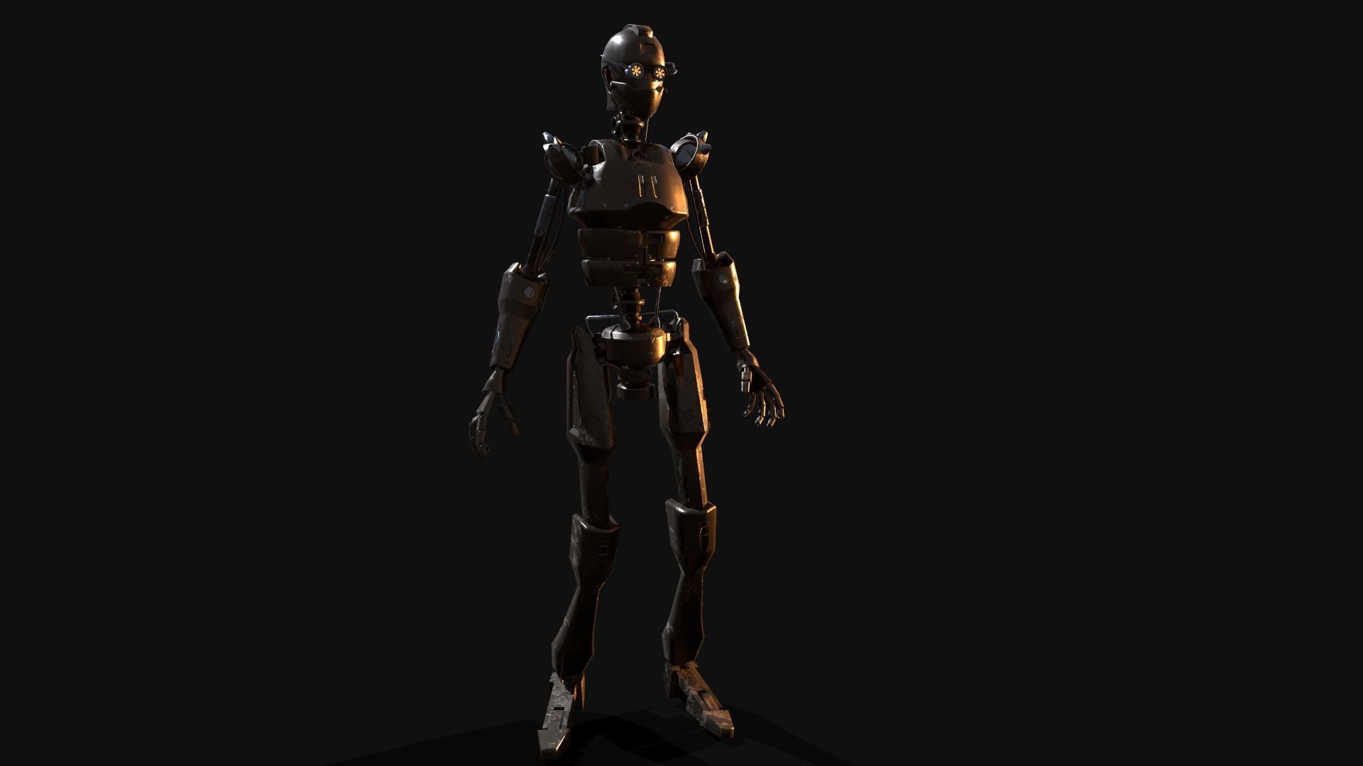 Steampunk Robot Low-poly 3D model_15