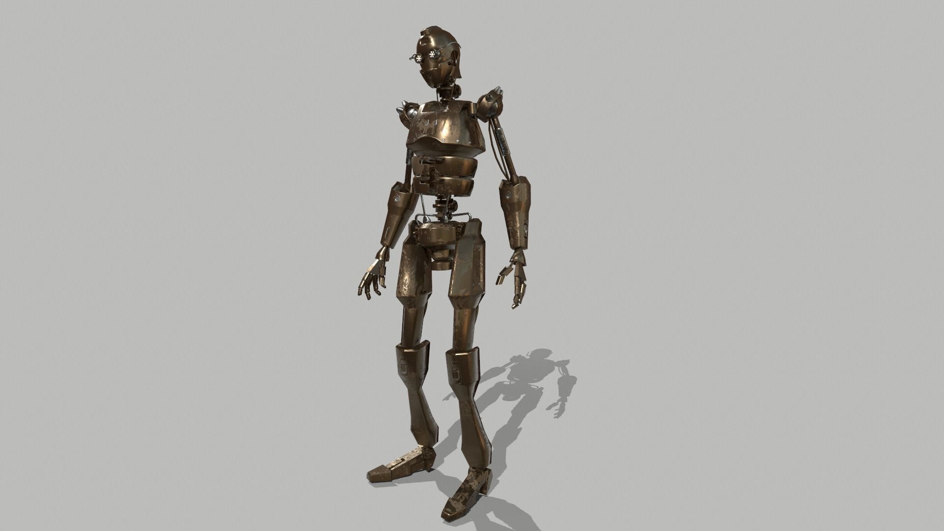 Steampunk Robot Low-poly 3D model_4