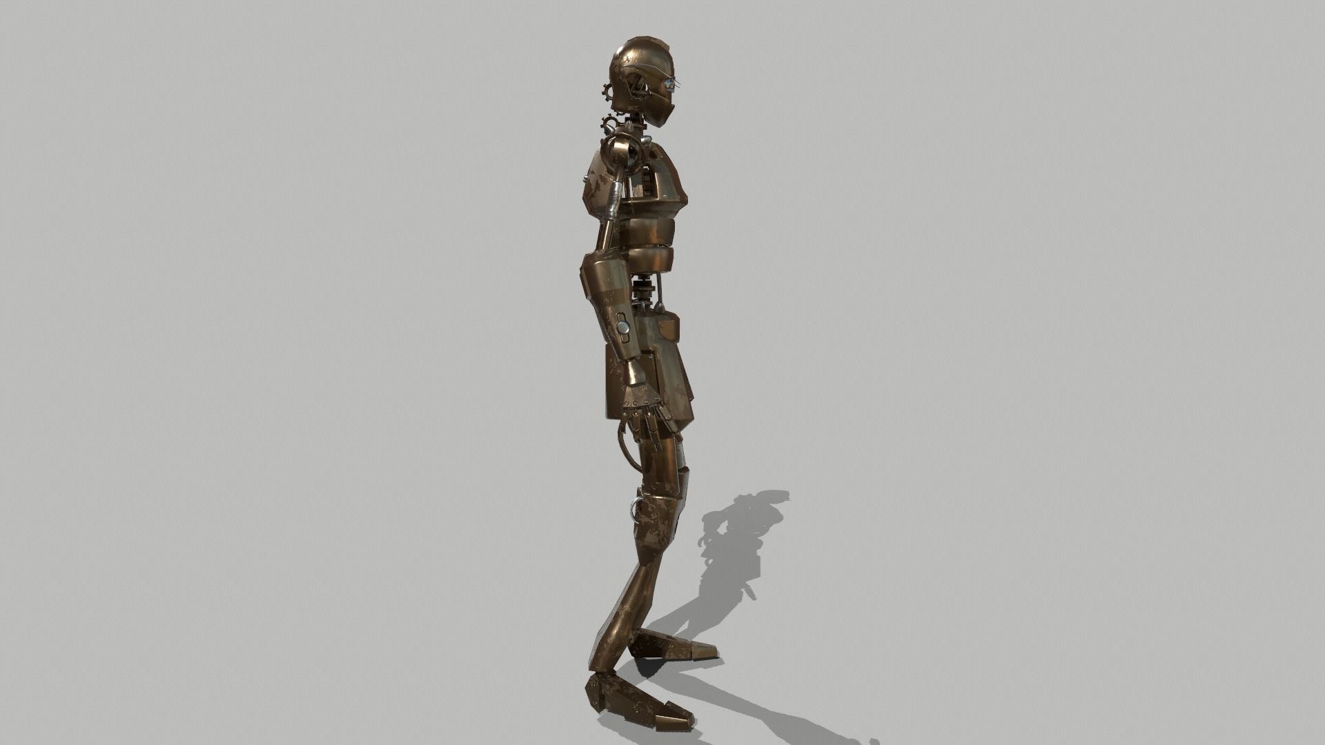 Steampunk Robot Low-poly 3D model_2