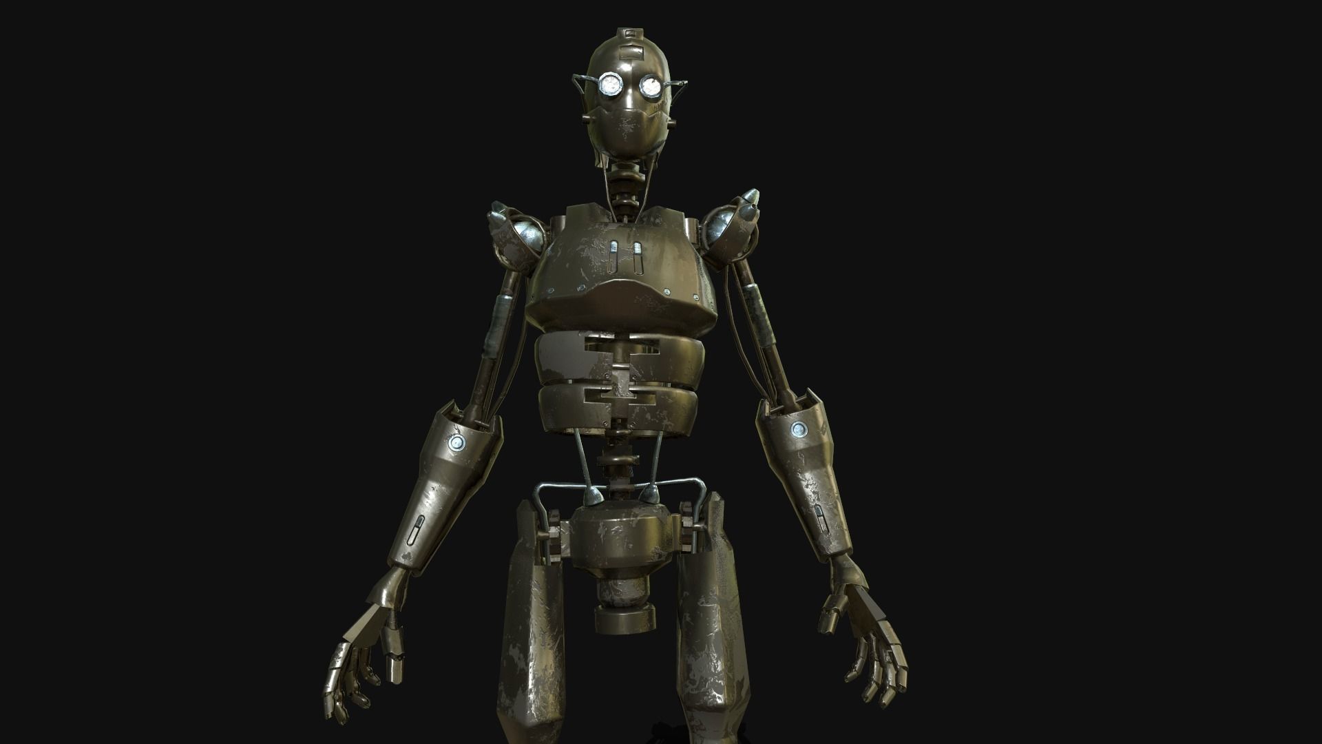 Steampunk Robot Low-poly 3D model_14